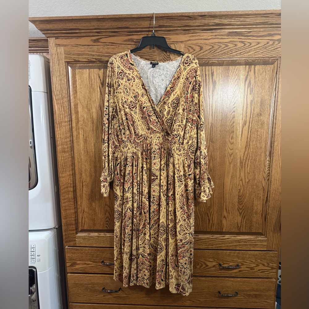 Torrid Multicolor Paisley Long Sleeve Dress